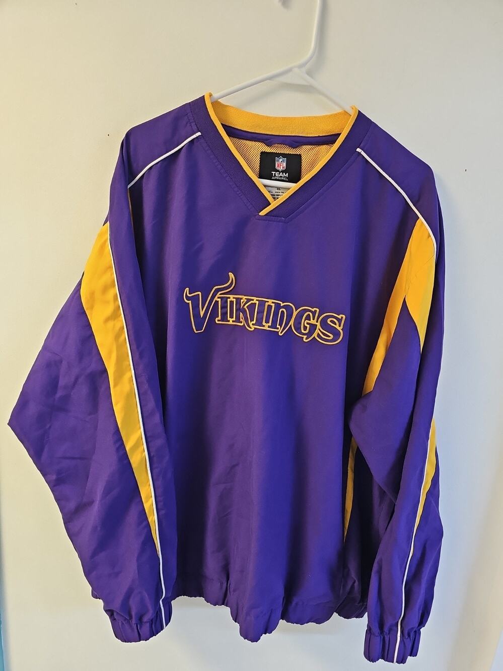 NFL Team Apparel Minnesota Vikings Windbreaker Pullover Jacket Men's Size XL
